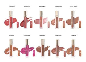 ROYAL HONEY NUDE DIAMOND SHINE LIP GLOSS Creamy Color Super Shiny High Pigmented Professional Makeup Long Lasting Vegan Liquid Lipstick