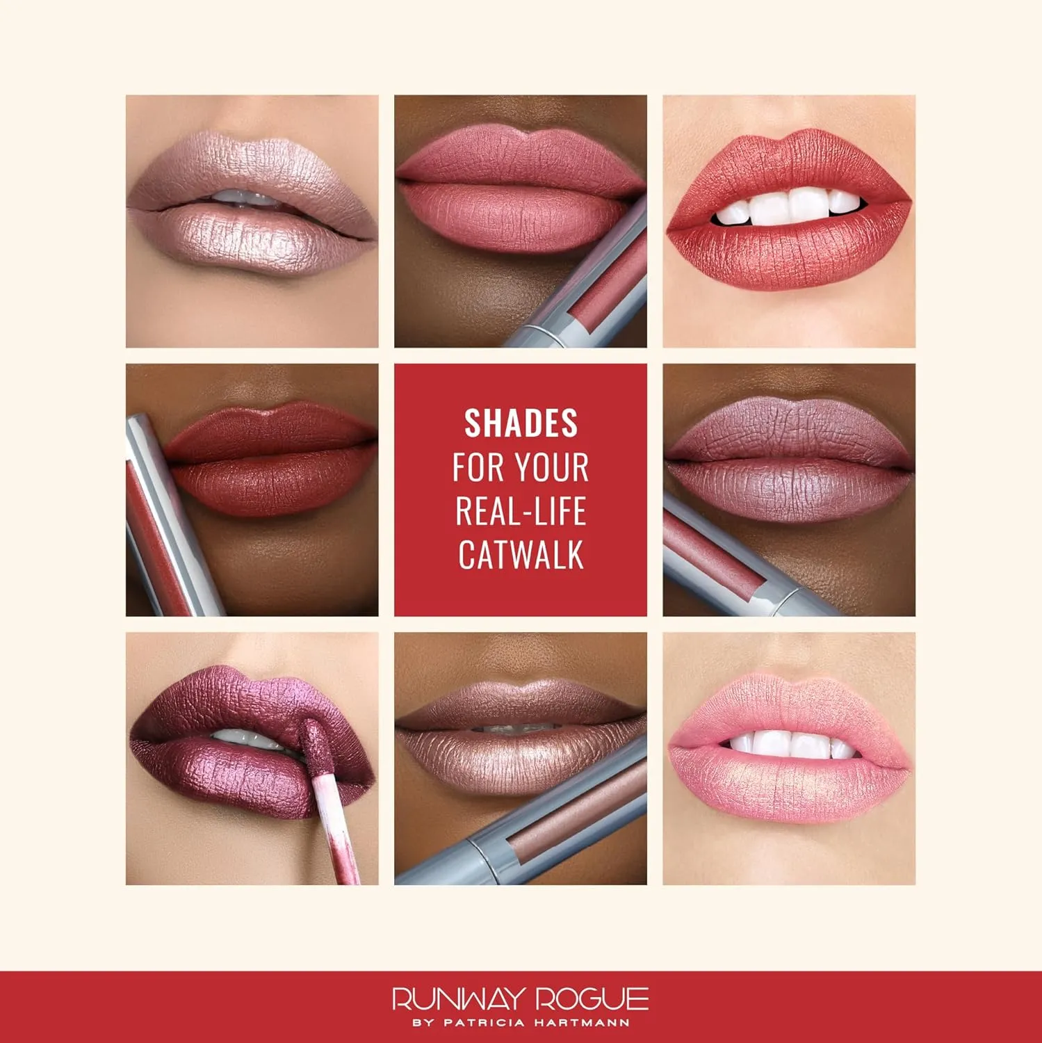 Runway Rogue Pearl Glam Long Wear Shimmer Liquid Lipstick, Metallic Cool-Toned Pink-Nude Lipstick with Silver and Gold Shimmer, ‘Soft Light’