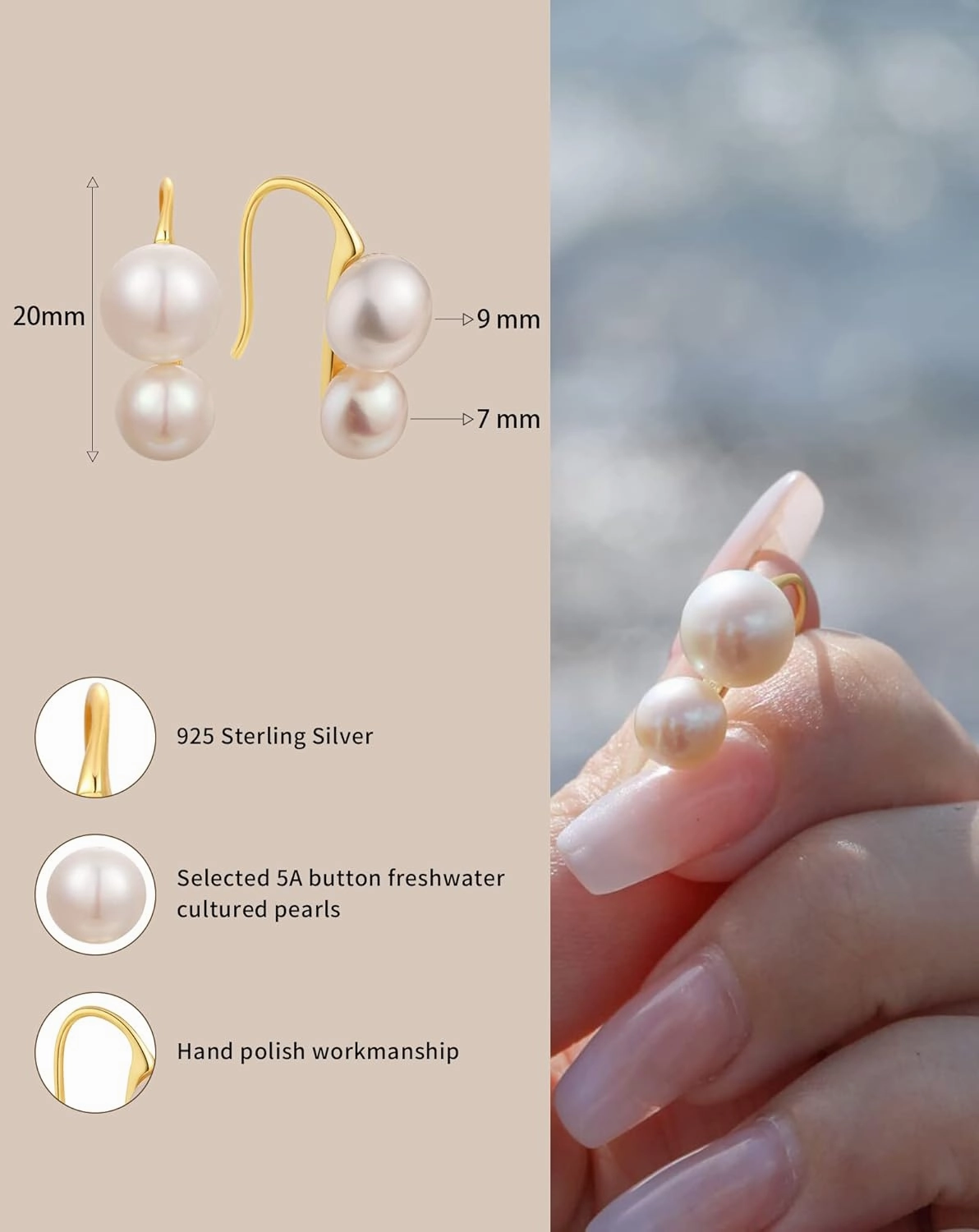 S.Leaf Pearl Drop Earrings Pearl Earrings for Women Pearl Drop Earrings Dangle Earrings for Women Earrings for Women Trendy