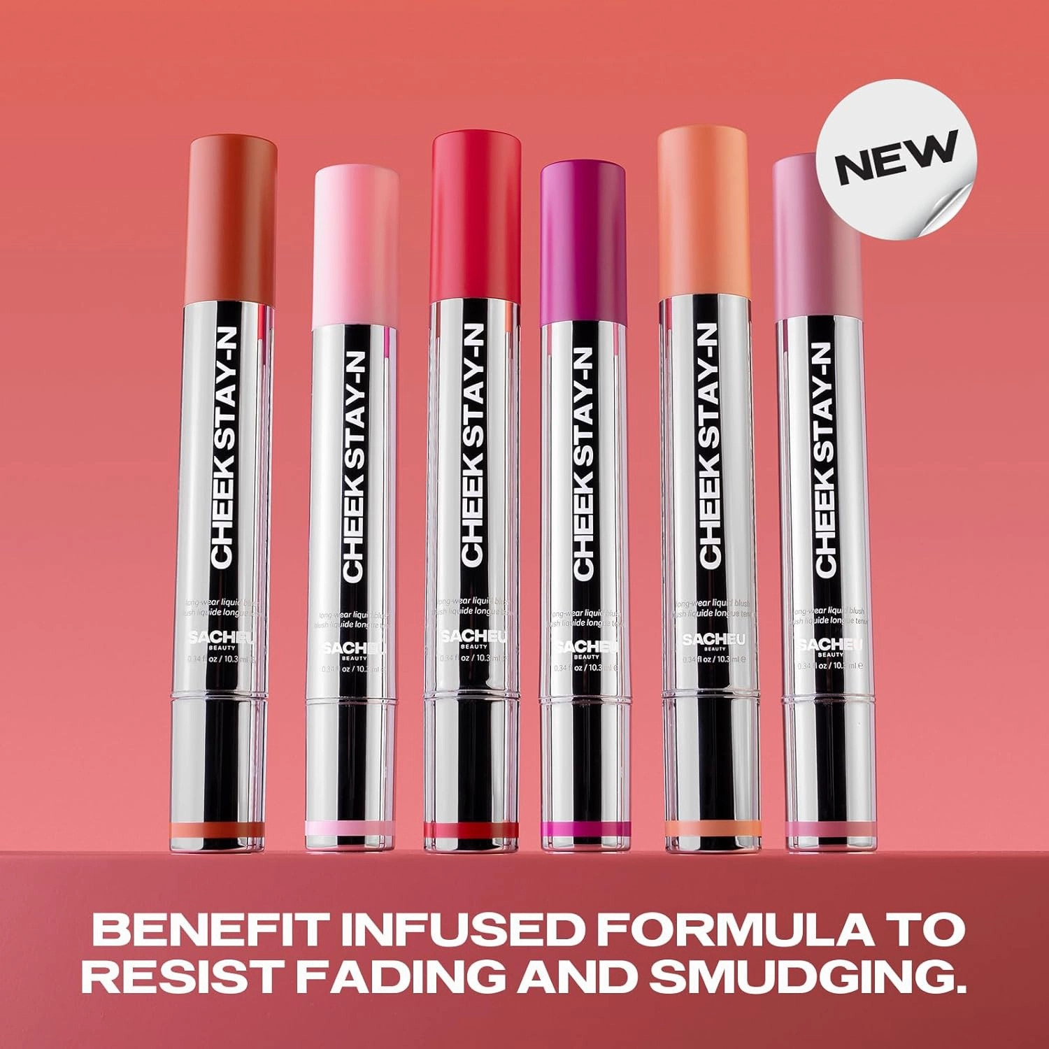 Sacheu Cheek STAY-N Liquid Blush for Cheeks — High Pigment, Buildable, Lightweight Cream Blush Infused With Squalane, for Dewy Radiant Flushed Cheeks — Long-lasting & Cruelty Free, Pretty in Pink Duo