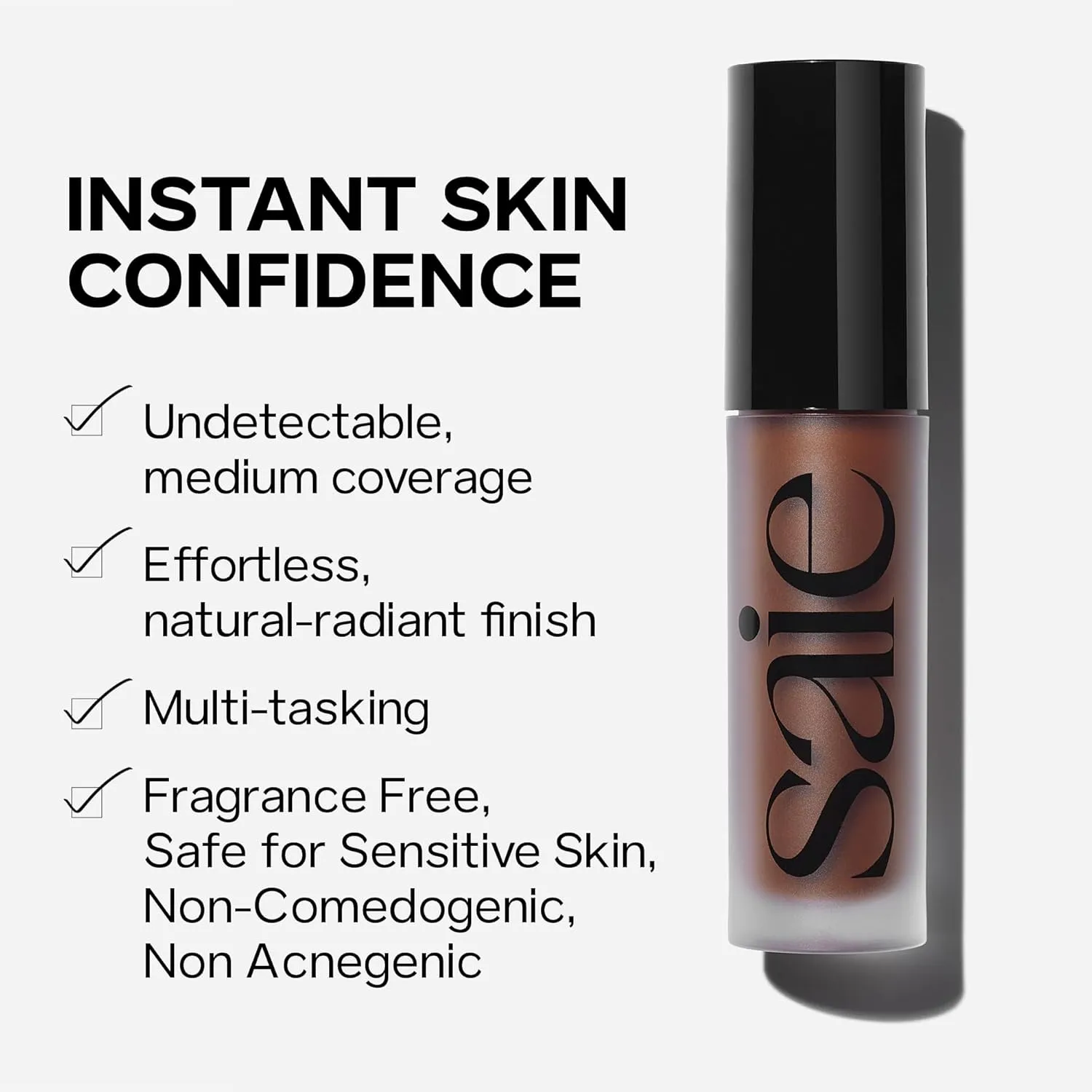 Saie Slip Tint Radiant Cream Concealer & All-Over Face Makeup - Concealer for Dark Circles, Redness & Blemishes - Lightweight Makeup Made with Hydrating Hyaluronic Acid - Shade 6 (0.17 oz)