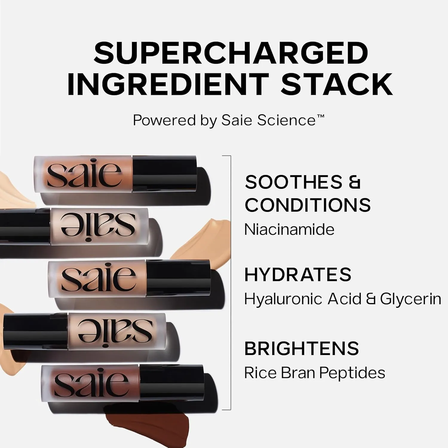 Saie Slip Tint Radiant Cream Concealer & All-Over Face Makeup - Concealer for Dark Circles, Redness & Blemishes - Lightweight Makeup Made with Hydrating Hyaluronic Acid - Shade 6 (0.17 oz)