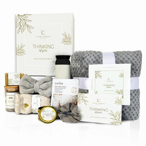 Self Care Gifts for Women 11 Piece, Womens Get Well Gifts for Mom Girlfriend Wife Daughter, Women’s Spa Gifts Baskets With Bath Salts, Oatmeal Soap, Blanket, Encouraging Inspirational Gift Basket, Whi