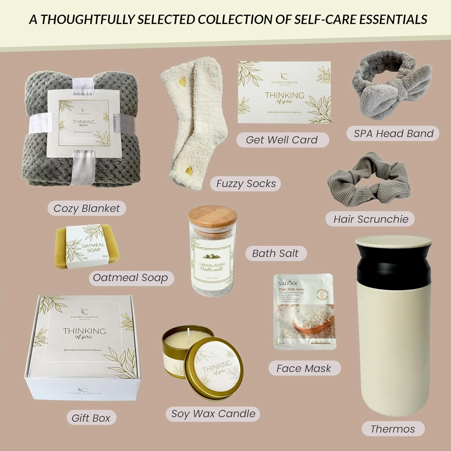 Self Care Gifts for Women 11 Piece, Womens Get Well Gifts for Mom Girlfriend Wife Daughter, Women’s Spa Gifts Baskets With Bath Salts, Oatmeal Soap, Blanket, Encouraging Inspirational Gift Basket, Whi