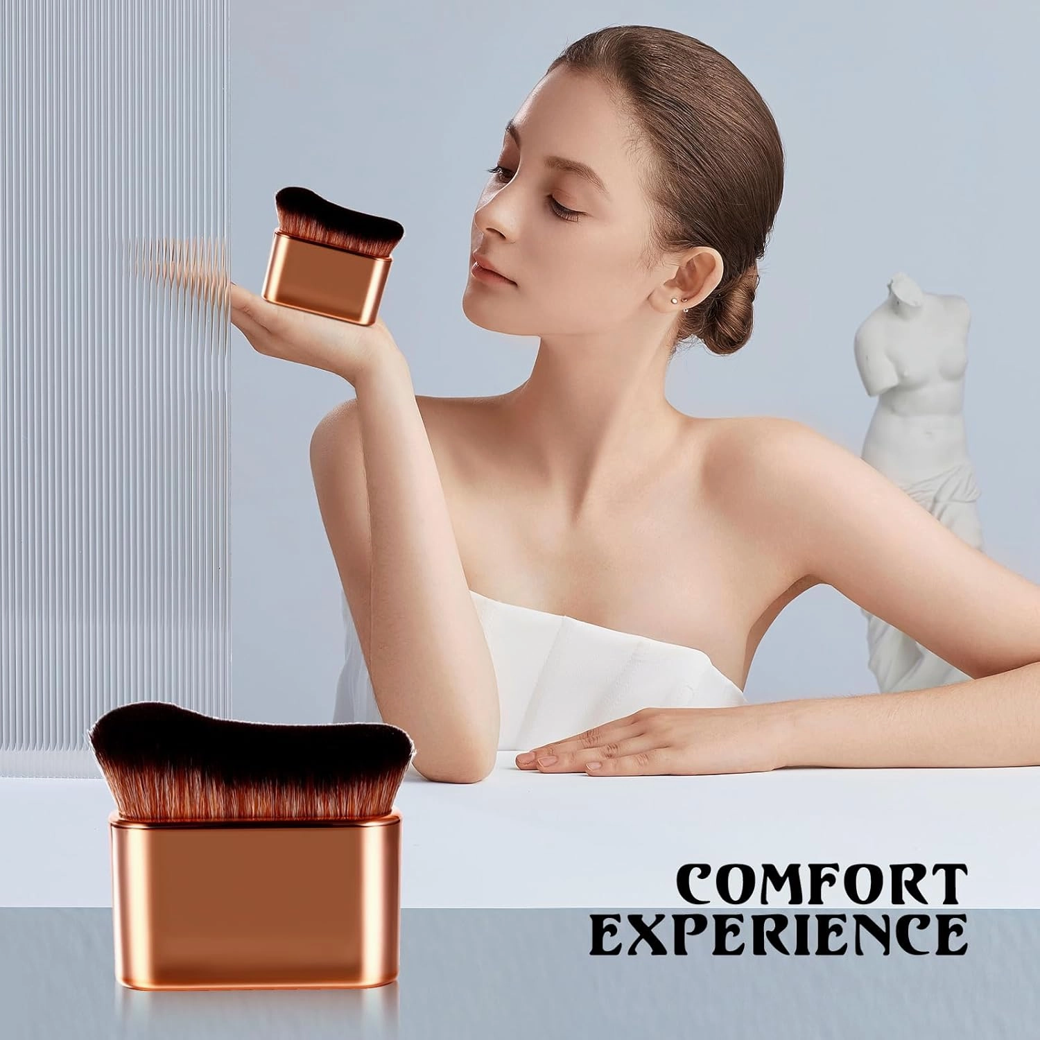 Self Tanning Brush Set: 3 Colors Beauty Body Brush Self Tanner Kabuki Brush Foundation Face Leg Body Makeup Brush Suitbable for Shine Brown Tanning Gel