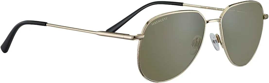 Serengeti Square Haywood Shiny Light Gold-Mineral Polarized 555nm, Multi, One Size