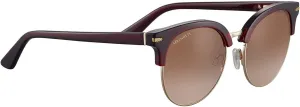 Serengeti - Susan, Shiny Transparent Burgundy Shiny Light Gold Metal, Mineral Polarized Drivers Gradient Cat 2 to 3, Medium, Sunglasses, Feminine, Adult