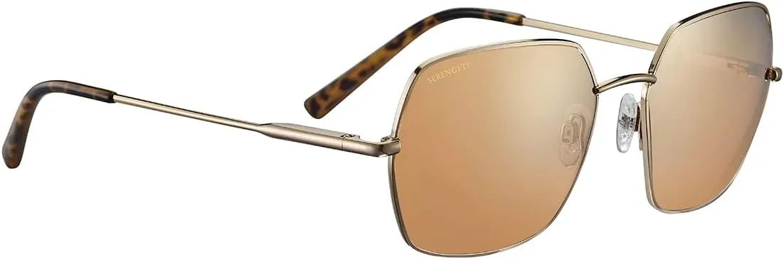 Serengetti Square LOY Shiny Light Mineral Polarized Drivers Gold, Multi, One Size