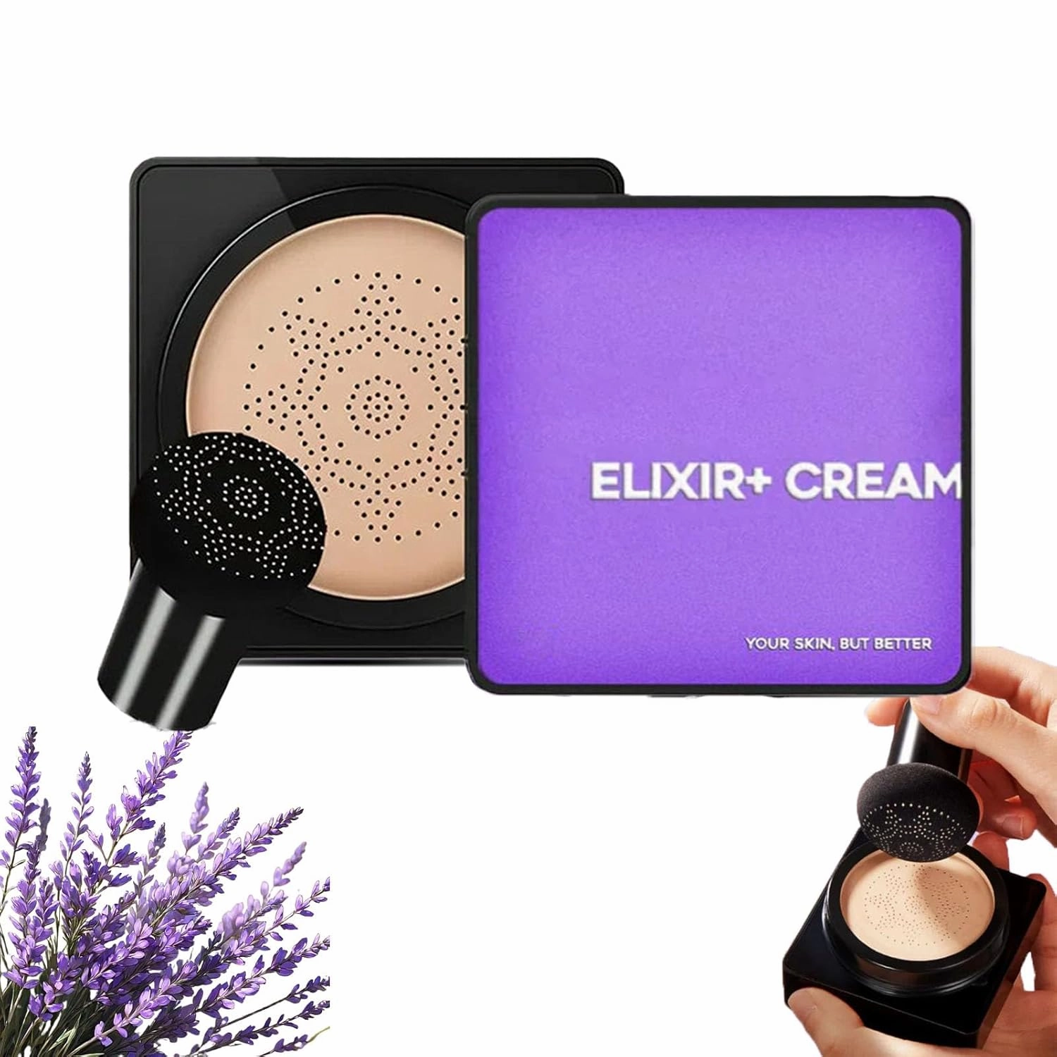 Serentia Elixir Cream Flawless Radiant Skin Instantly, Serentia Oberse Elixir Bb Cream, Air Cushion Cc Mushroom Head Foundation, Waterproof Oil Control Moisturizing Concealer (Natural, .)