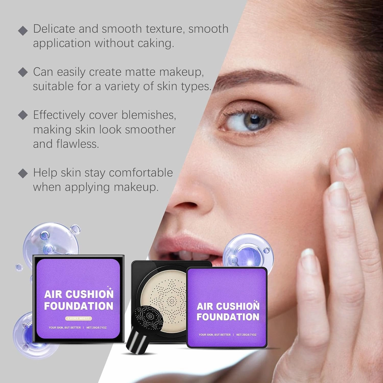 Serentia Elixir Cream Flawless Radiant Skin Instantly, Serentia Oberse Elixir Bb Cream, Air Cushion Cc Mushroom Head Foundation, Waterproof Oil Control Moisturizing Concealer (Natural, .)