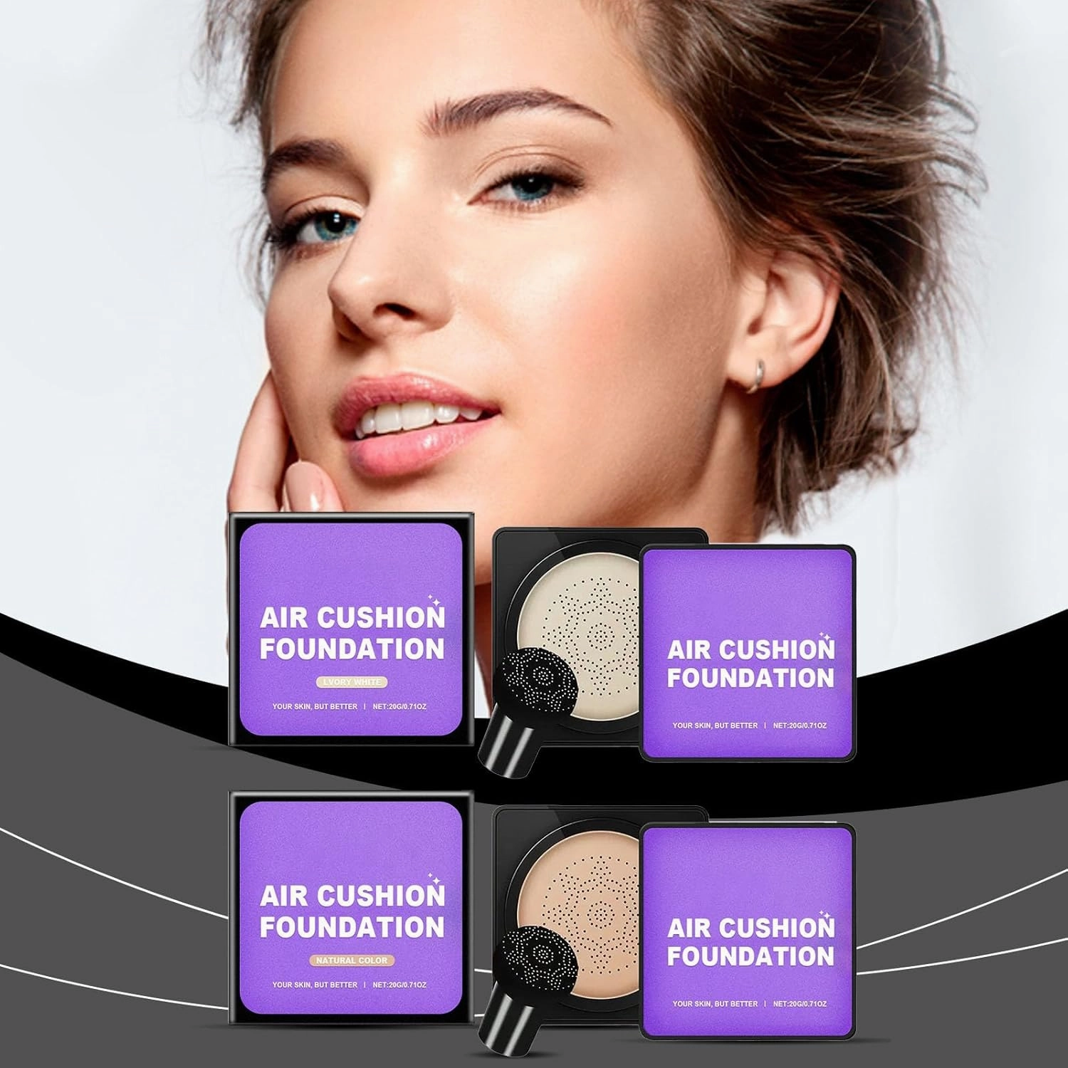 Serentia Elixir Cream Flawless Radiant Skin Instantly, Serentia Oberse Elixir Bb Cream, Air Cushion Cc Mushroom Head Foundation, Waterproof Oil Control Moisturizing Concealer (Natural, .)