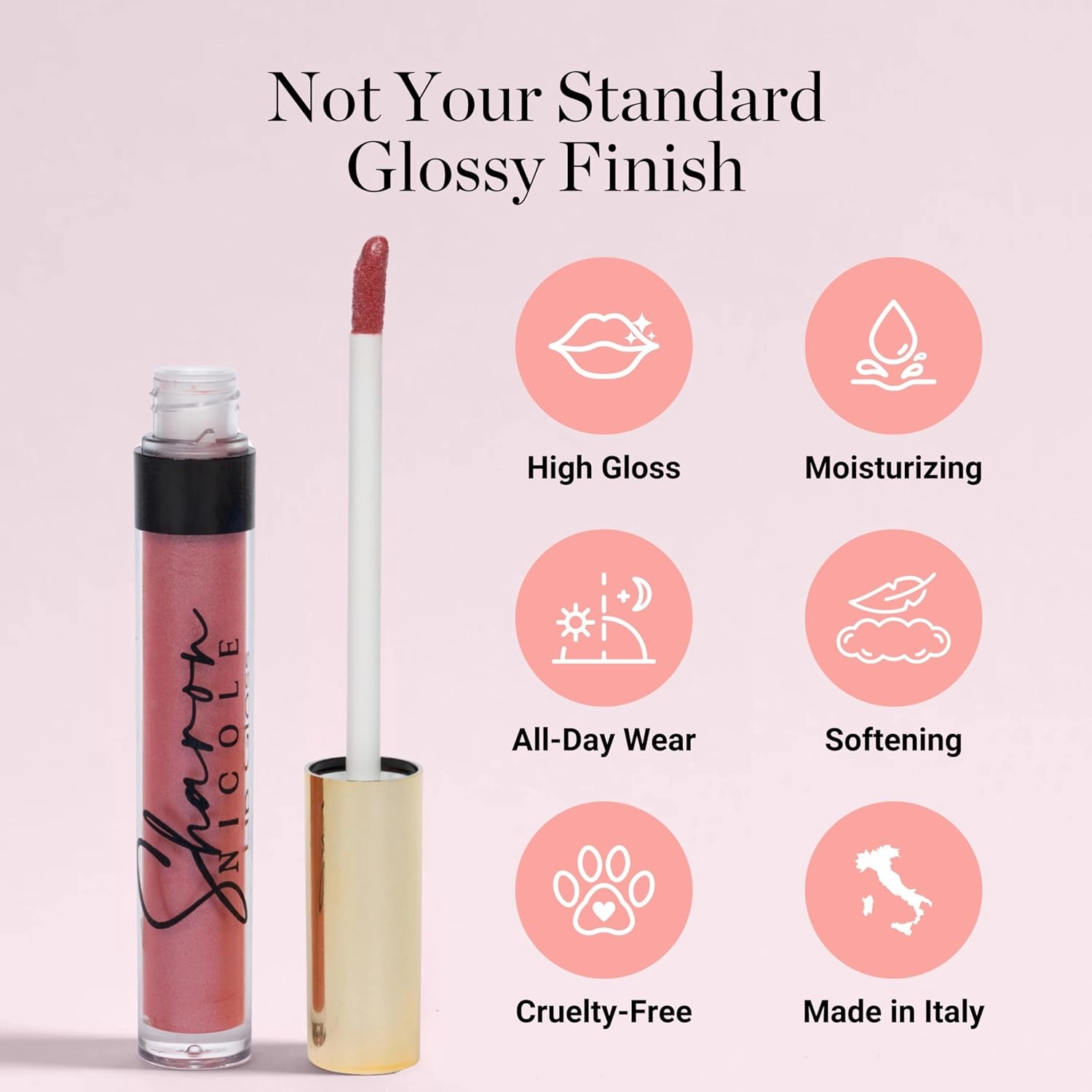 Sharon Nicole Red High Gloss, Long Lasting, Moisturizing Lip Gloss | Provides All Day Comfort & Wear | Cruelty Free | Beauty Made in Italy Shade Hot Sex