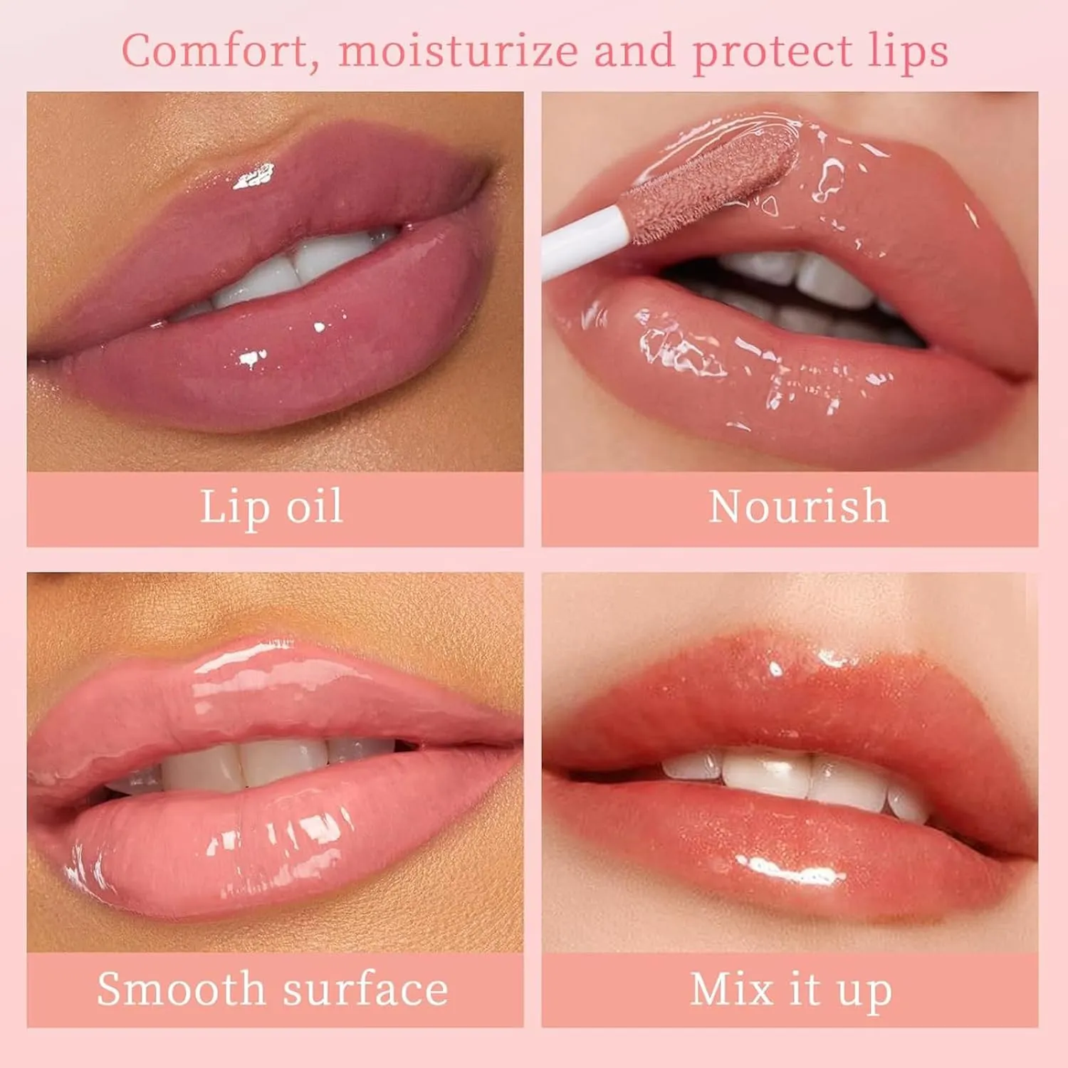 Shiftalter Tinted Lip Glow Oil, Shiny Lip Stain Long Lasting, Hydrated Lips with a Natural Glow, Hydrating Lip Glow Oil, Keep Shiny All Day with Waterproof (7Pcs)