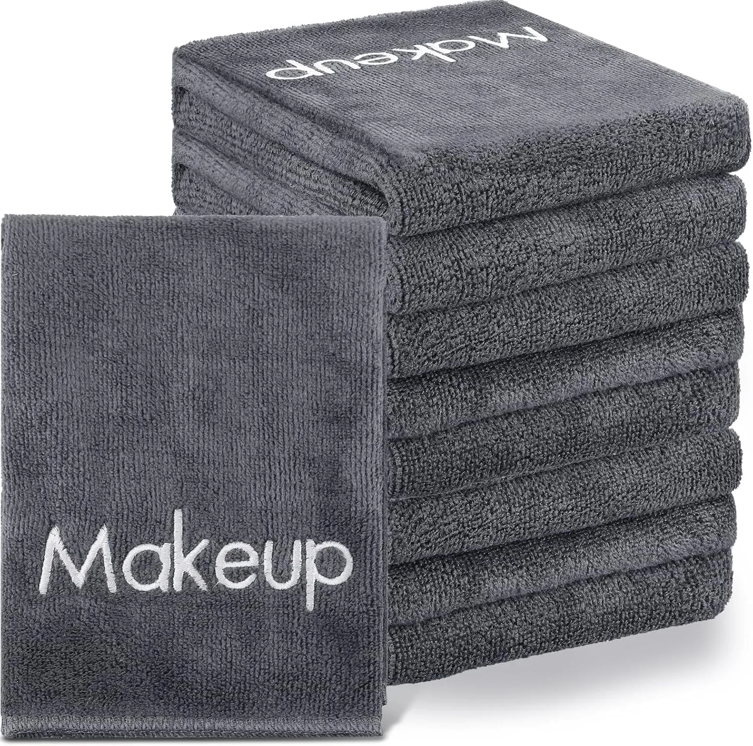 Shimeyao 20 Pack Makeup Towels Gray Makeup Washcloths for Face Microfiber Remover Cloth 13x13 Inch Quick Dry Face Towels for Cleansing Hand