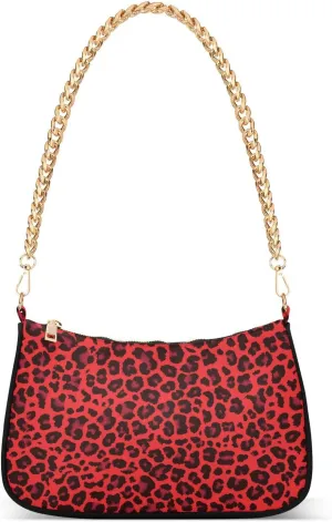 Shoulder Bag Red Black Leopard Print Women Clutch Handbag Shoulder Purch Boho Bag Date Chain Bag Tote Bag Spring Holiday Birthday Gift for Girlfriend, Wife, Lover
