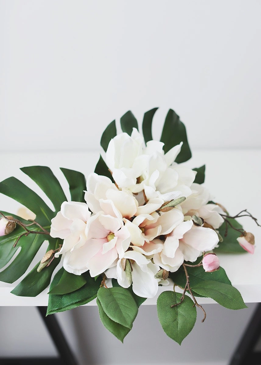 Silk Magnolia Branch in Blush Pink - 19"