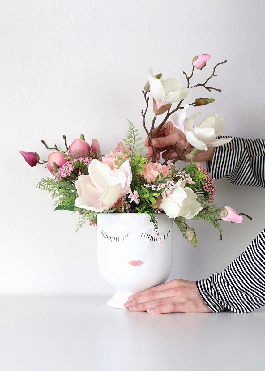 Silk Magnolia Branch in Blush Pink - 19"