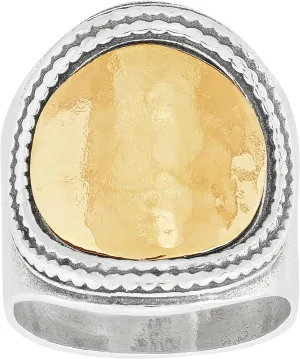 Silpada 'Golden Hour' Sterling Silver with 14K Yellow Gold Plating Ring