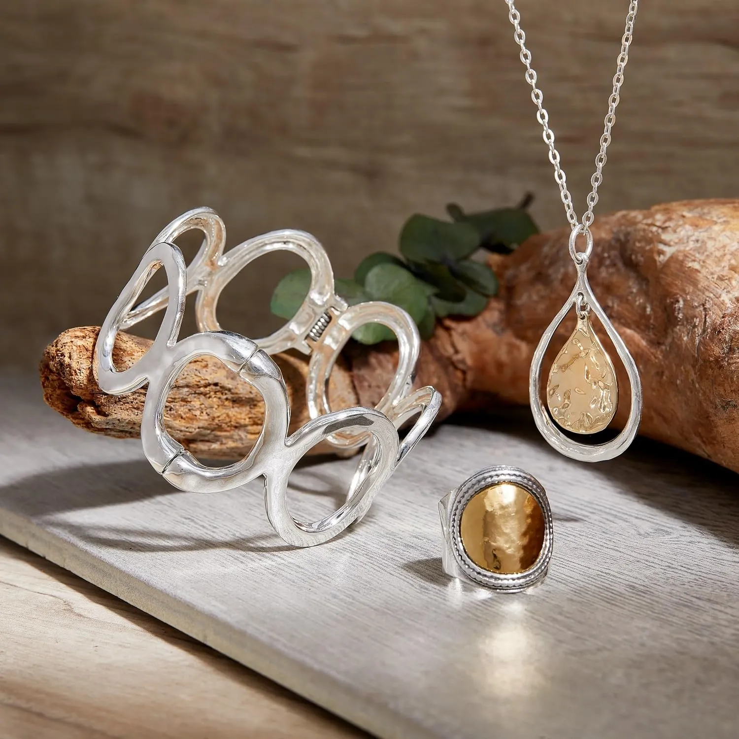 Silpada 'Golden Hour' Sterling Silver with 14K Yellow Gold Plating Ring