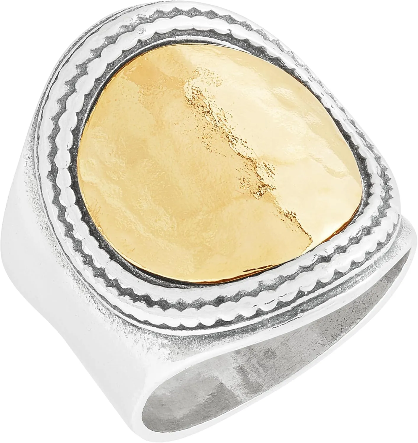 Silpada 'Golden Hour' Sterling Silver with 14K Yellow Gold Plating Ring