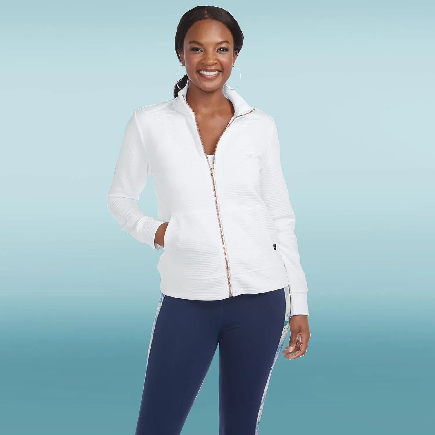 Skechers Women's Mock Neck Jacket with Rose Gold Zipper