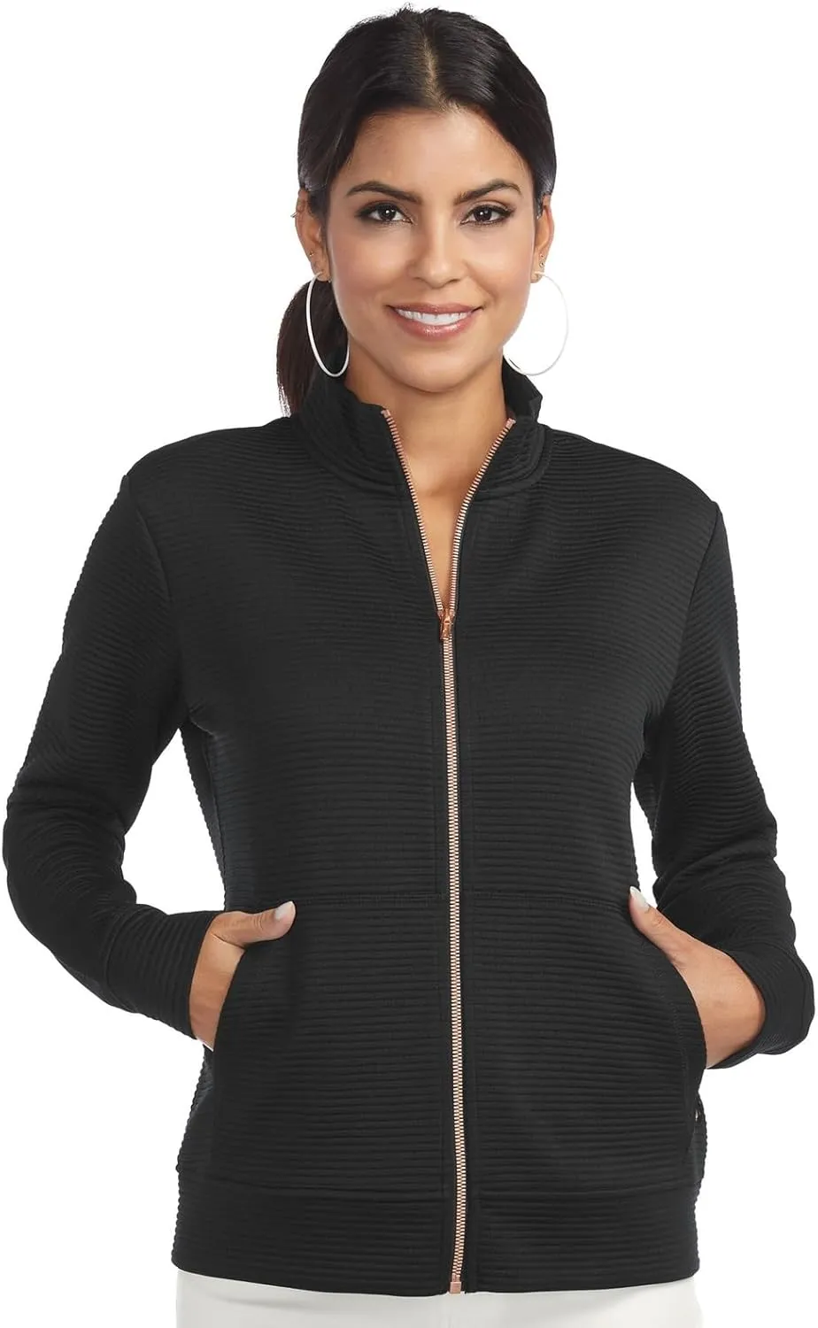 Skechers Women's Mock Neck Jacket with Rose Gold Zipper