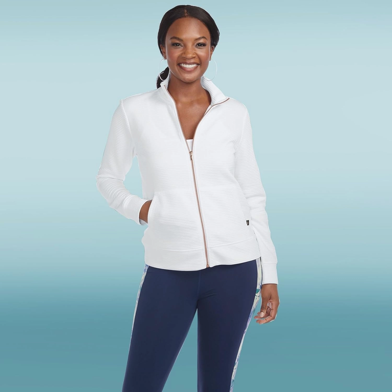 Skechers Women's Mock Neck Jacket with Rose Gold Zipper