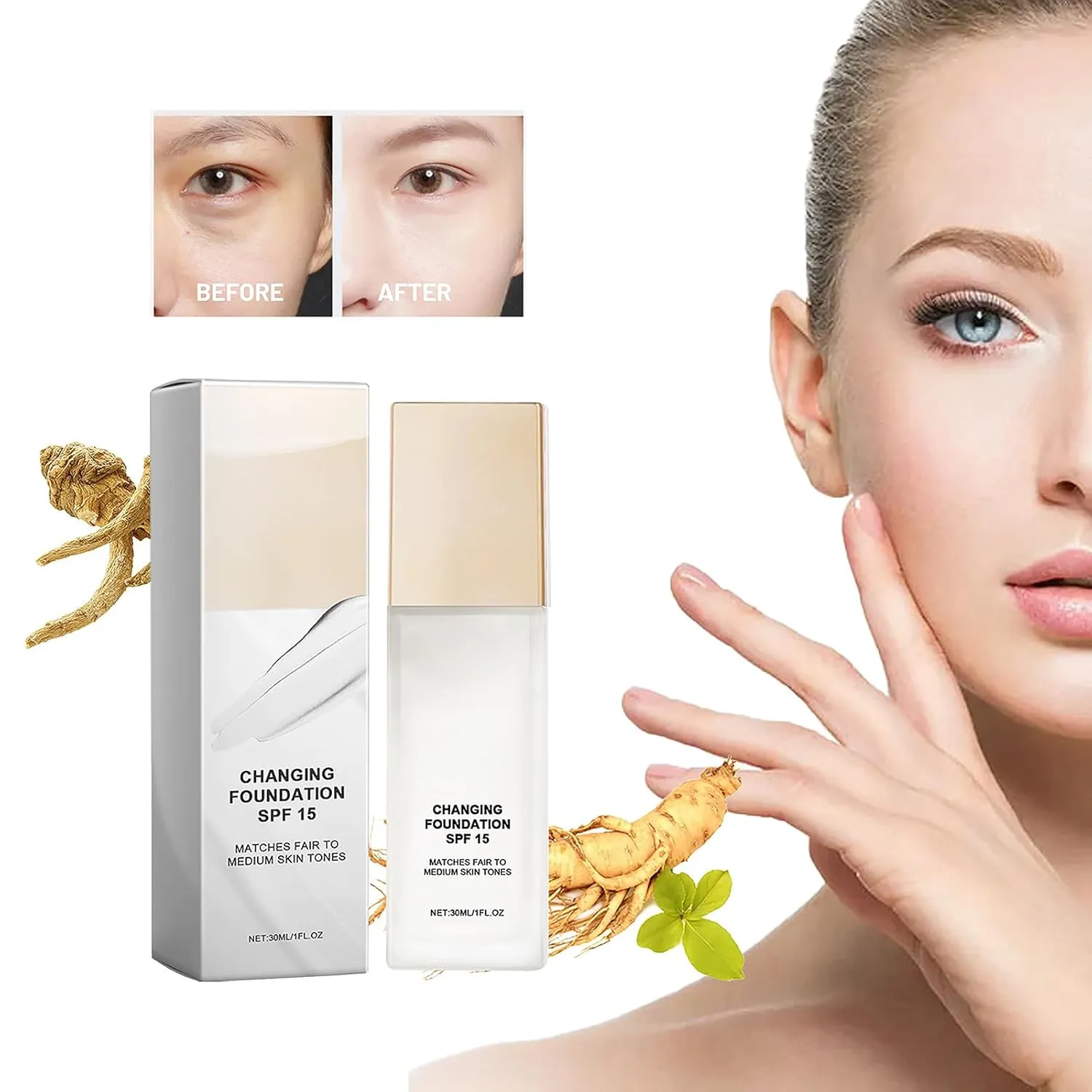 Skye Color-Changing Magic Foundation, Skye Beauty Color Changing Foundation, Hydrating Concealer Bb Cream, for All Skin Tones (1 pcs, 1)