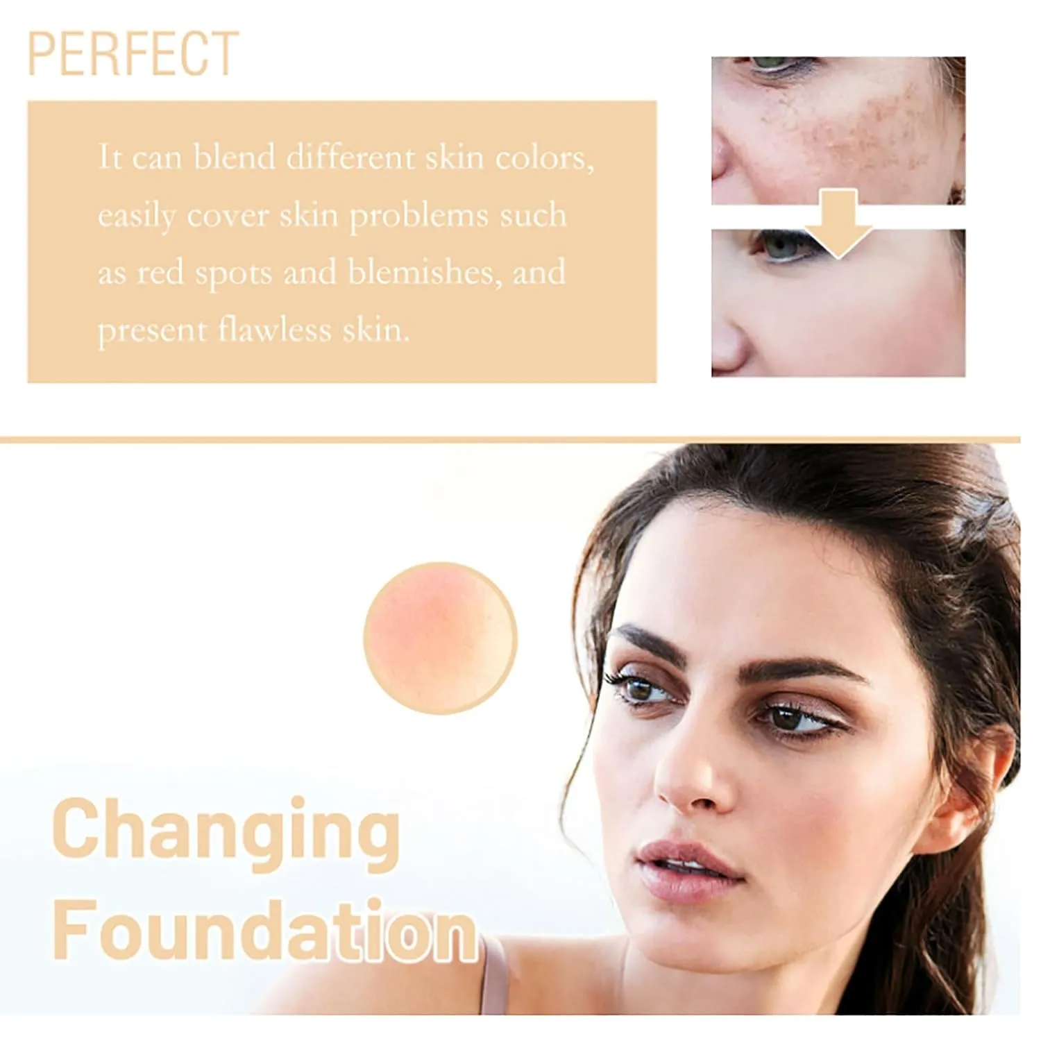 Skye Color-Changing Magic Foundation, Skye Beauty Color Changing Foundation, Hydrating Concealer Bb Cream, for All Skin Tones (1 pcs, 1)