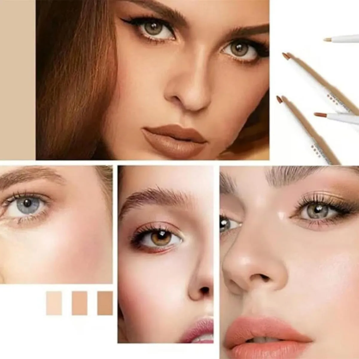 Slideach Multifunctional Concealer Stick,Waterproof Full Coverage Beauty Concealer Pencil,Change Lip Line,Lift Brow Bone,Refine Brow Shape,Conceal Tear Trough,Dark Circle,Modify Face (02#Natural, 1)