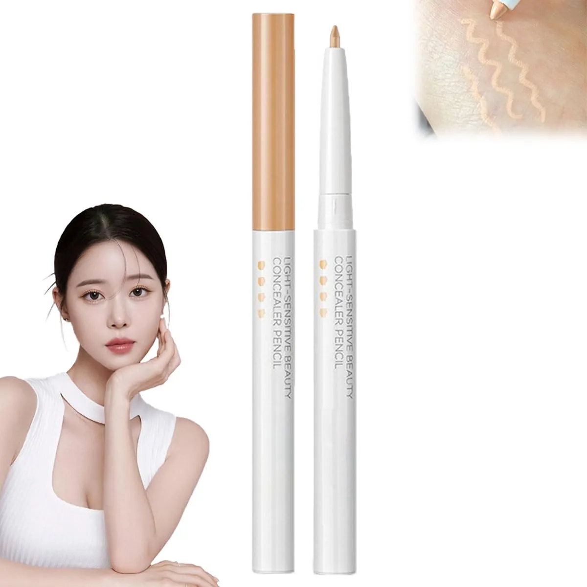 Slideach Multifunctional Concealer Stick,Waterproof Full Coverage Beauty Concealer Pencil,Change Lip Line,Lift Brow Bone,Refine Brow Shape,Conceal Tear Trough,Dark Circle,Modify Face (02#Natural, 1)