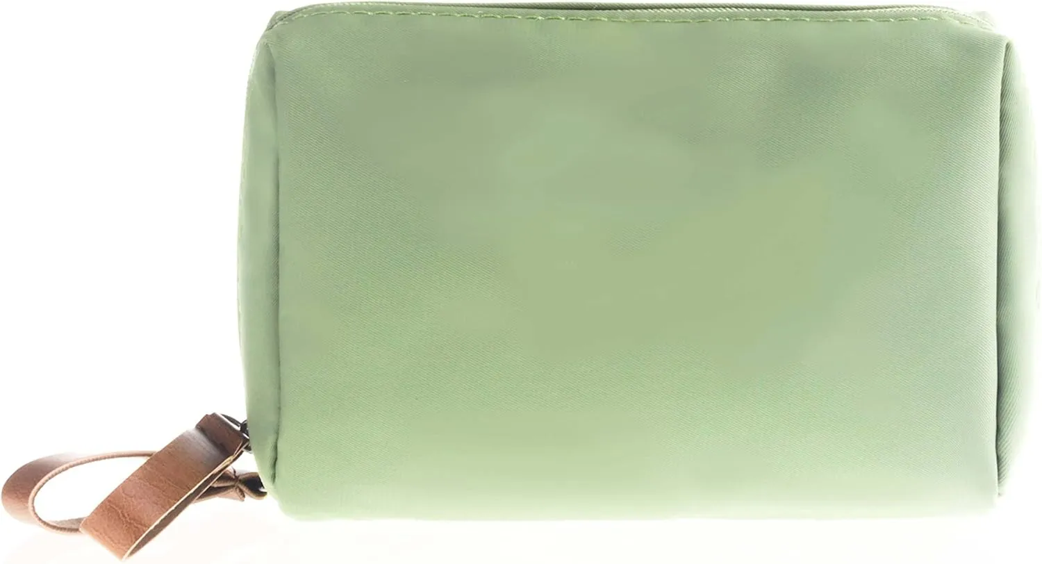 Small Makeup Bag for Purse Portable Waterproof Cosmetic Bag Travel Makeup Pouch for Women (Green, Square)