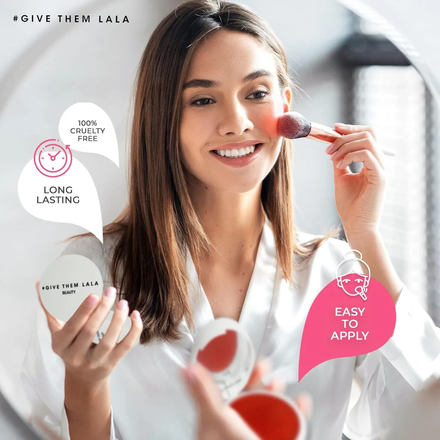 Soft Coral Cream Blush, ‘Brand New’ By Give Them Lala- Ultra-Blendable Cream Blush For Cheeks- Natural Creamy Makeup Blush- Cruelty-Free Pigmented Cheek Tint- Water & Sweat Resistant, 0.26oz