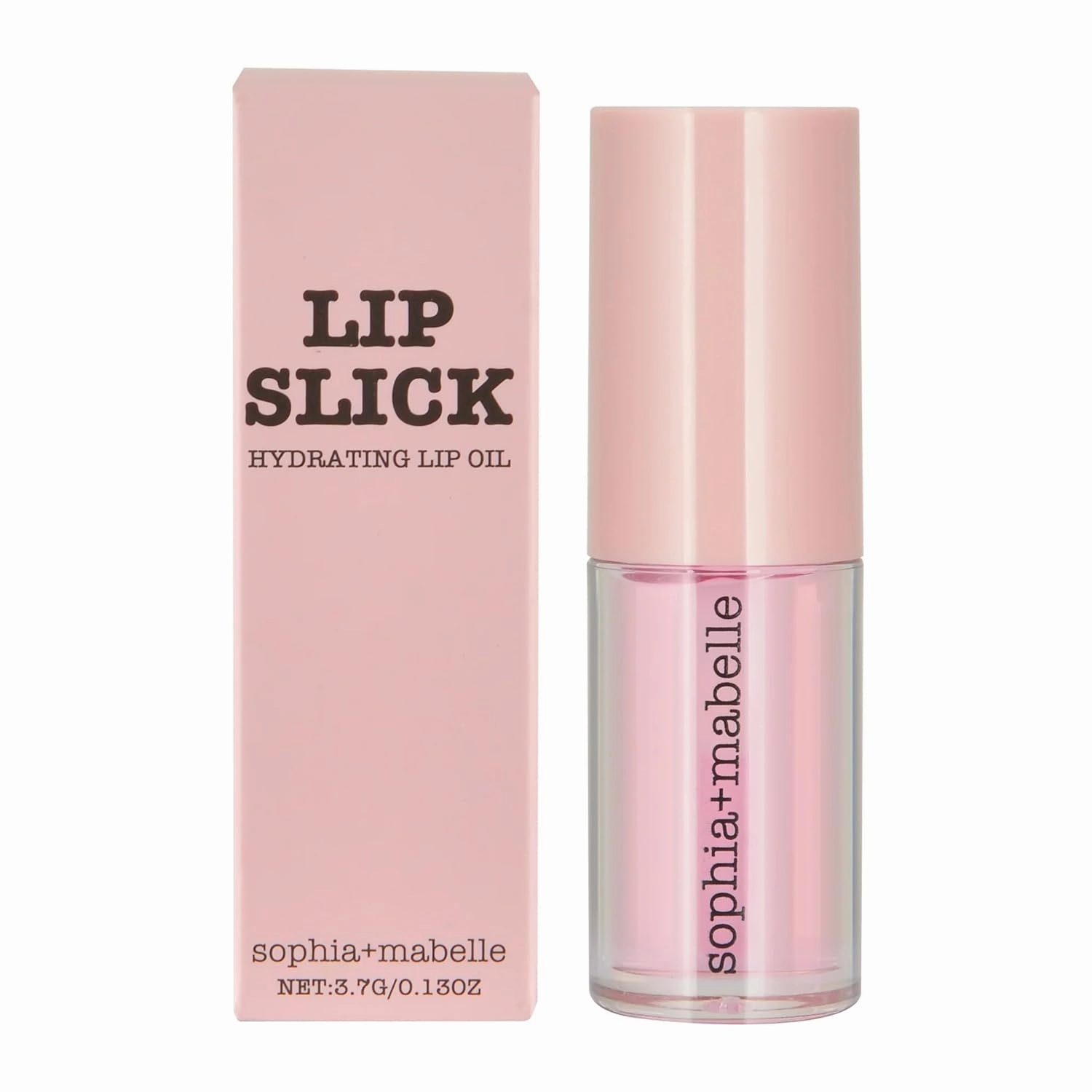 Sophia   Mabelle Hydrating Lip Oil – Lightweight, Non-Sticky & High-Shine Lip Gloss Oil – Moisturizing, Nourishing, Soothing Tinted Formula for Soft Lips – 3.7g (Juice Bar (Pinky Clear), 3.7g)