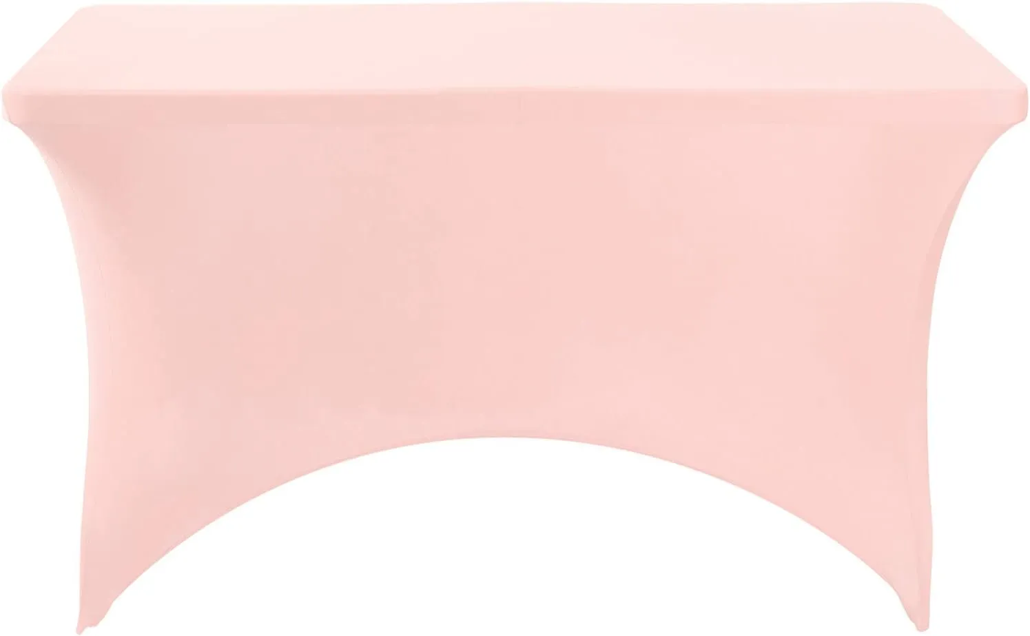 Spandex Table Cover for 4FT Table Universal Fitted Stretch Tablecloth for Party, Banquet, Wedding and Events-Blush Pink