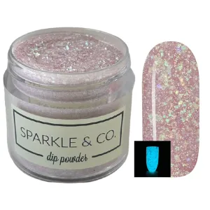 Sparkle & Co. Dip Powders – dp.311 Blush Gloss (Shimmer Gloss Opal with Glow) 1 Ounce Dipping Powder Jar For Manicure DIY Summer Shade, No Lamp Needed