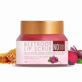 SS Beetroot Exfoliating Lip Scrub Balm | Lightening & Brightening Dark Lips for Men and Women | Heals Dry Lips/Smoker/Chapped Lip & Lipstick Stains Removal Lipcare |