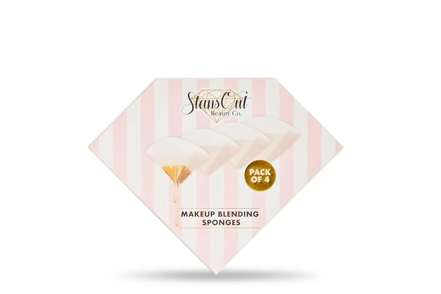 StansOut Beauty Sponge 4-Pack – Streak-Free, Airbrushed Finish | Reusable, Quick-Drying, Latex-Free | Multi-Angle Blending Sponge for Cream, Liquid & Powder | Pro Makeup Applicator