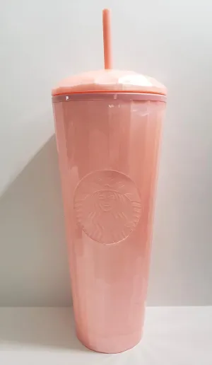 Starbucks 2021 Summer Blush Pink Kaleidoscope Venti Tumbler with Dome Lid and Straw, 24 fluid ounces