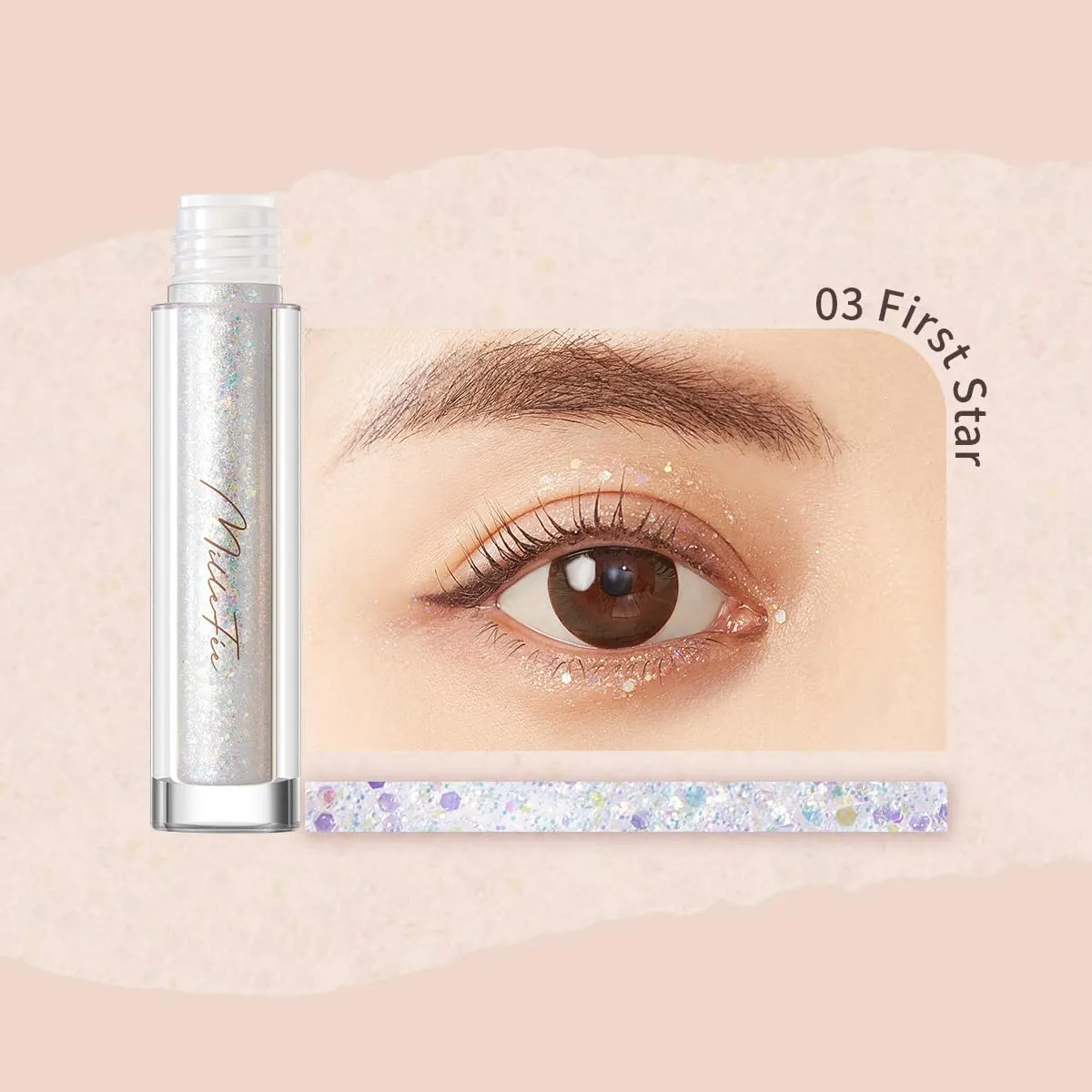 Stellar Glitter Liner, Sparkling Radiance, Glitter eyeshadow, Eye Makeup (03 First Star)
