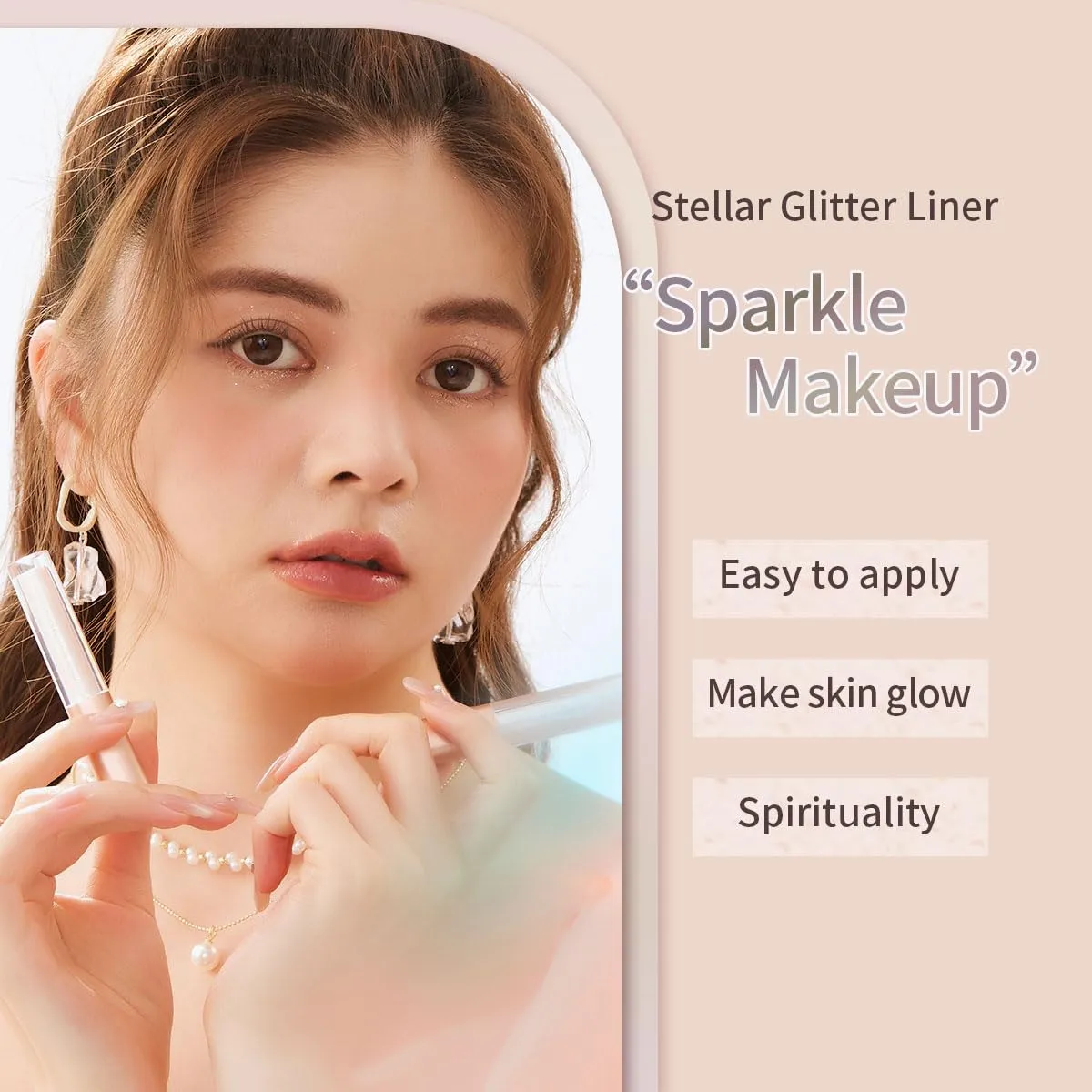 Stellar Glitter Liner, Sparkling Radiance, Glitter eyeshadow, Eye Makeup (03 First Star)