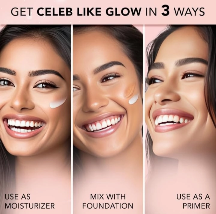 Strobe Cream - 30g | Primer   Highlighter   Moisturizer | Shea Butter & Hyaluronic Acid | Intense Hydration | Flawless Radiant Dewy Skin (Silver)