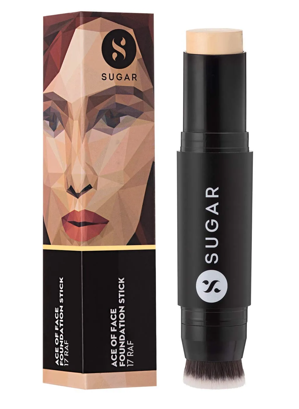 SUGAR Cosmetics Ace Of Face Foundation Stick for Full Coverage Waterproof Matte Finsh Makeup- 17 Raf (Light, Golden Undertone)