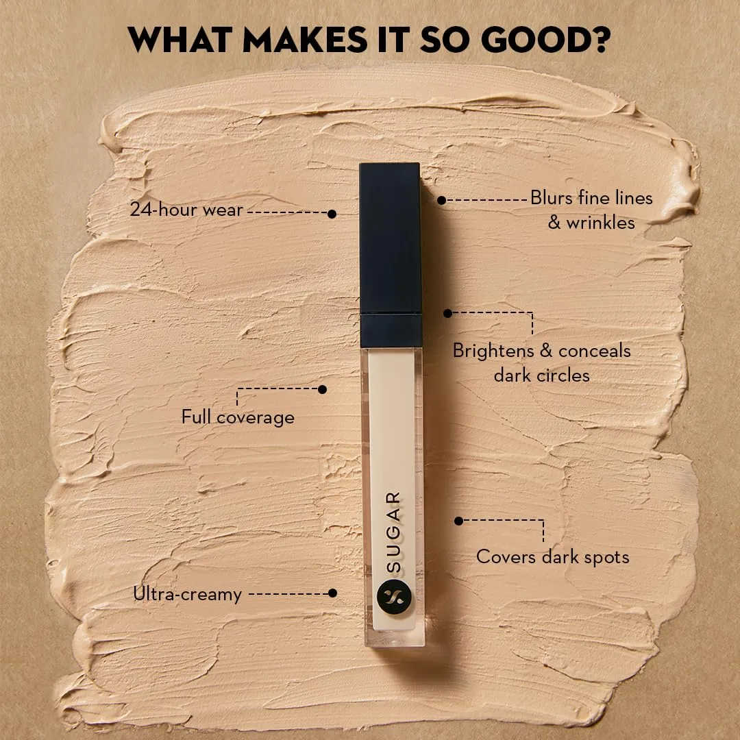 Sugar Cosmetics Magic Wand Waterproof Concealer45 Con Panna (Medium Beige, Golden Undertone) Full Coverage Waterproof Longwear formula