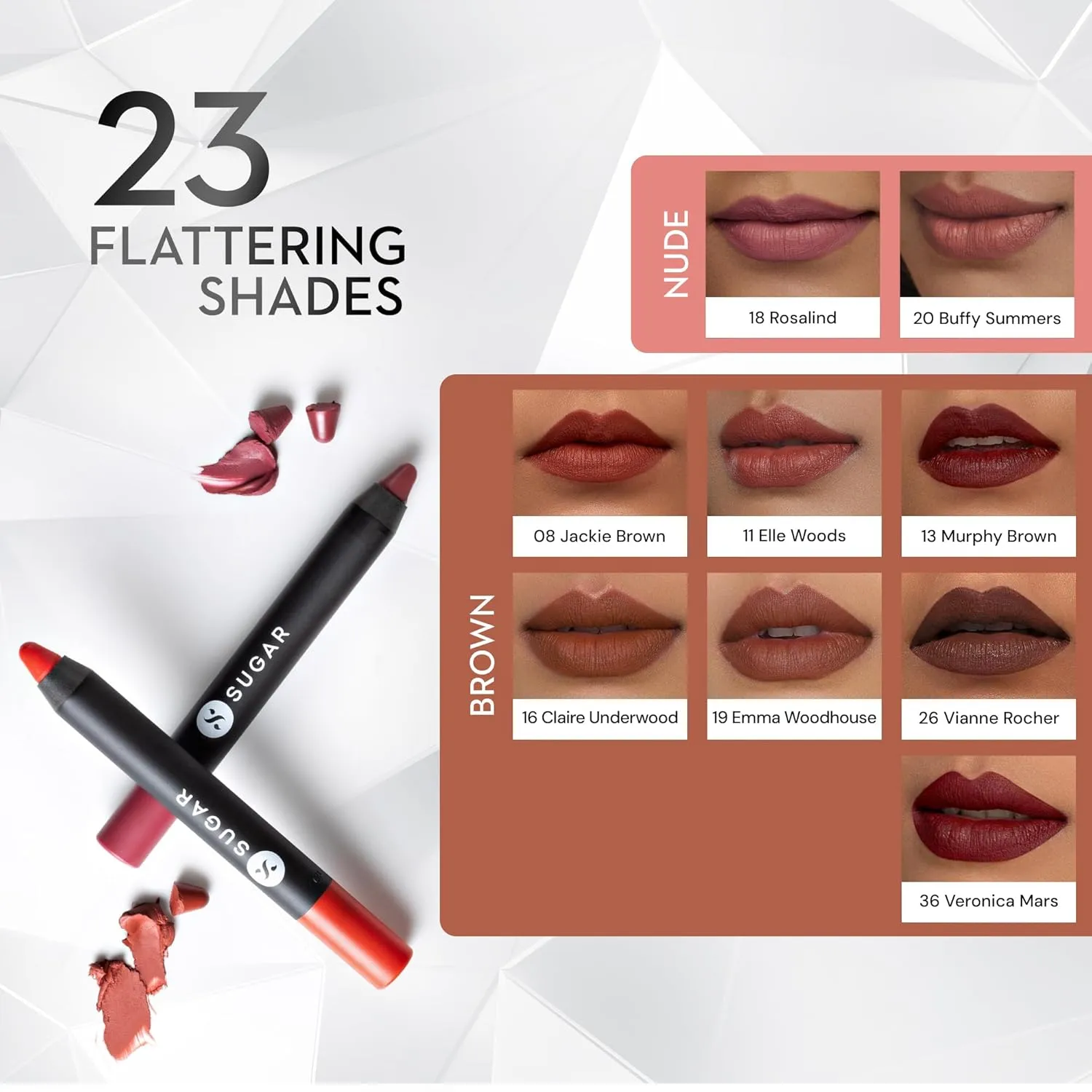 SUGAR Cosmetics Matte As Hell Crayon Lipstick - 01 Scarlett O'hara (Red) with Sharpener Highly Pigmented, Creamy Texture, Long Lasting Matte Finish