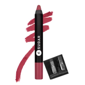 SUGAR Cosmetics Matte As Hell Crayon Lipstick28 Honey Rider (Deep Peach Pink) with SharpenerHighly pigmented, Creamy Texture, Long lasting Matte Finish