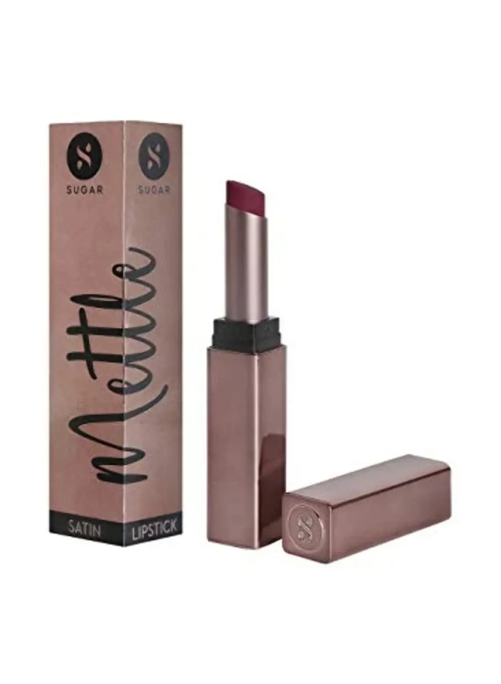 SUGAR Cosmetics Mettle Satin Lipstick - 09 Charlotte (True Blue Red), Red, 2.2 g Super Hydrating, Smoothens Fine Lines