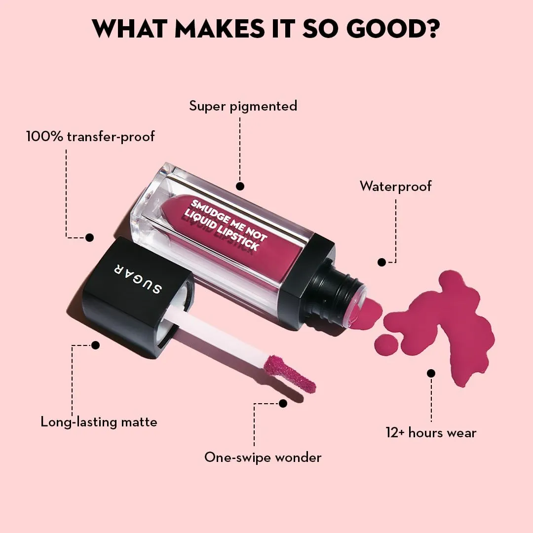 SUGAR Cosmetics Smudge Me Not Liquid Lipstick Matte Long Lasting - 42 Toast Roast (Deep Reddish Brown)