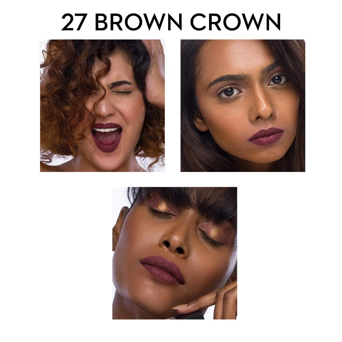 SUGAR Smudge Me Not Liquid Lipstick - 27 Brown Crown (Plum Brown) Intensely Pigmented Liquid Matte Finish, Longwearing Formula, Smudgeproof