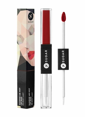 SUGAR Cosmetics Smudge Me Not Lip Duo - 05 Rust Lust (Red Terracotta) 2 In 1 Lipstick, Matte Finish, Glossy Finish, Hydrating Formula